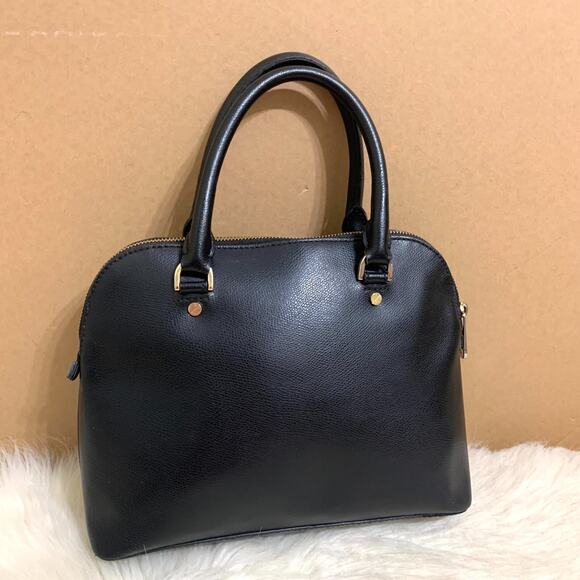 MICHAEL KORS Black Crossgrain Leather CINDY Slim Dome Satchel - Picture 14 of 15